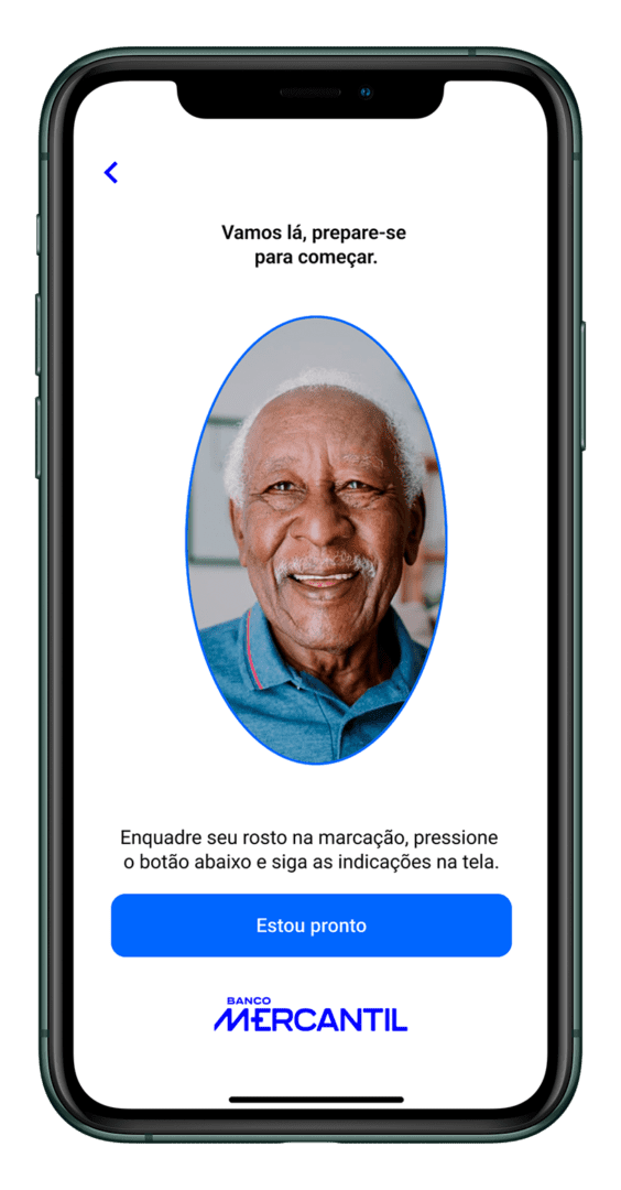 Exemplo de como fazer a identificação biométrica no app do Banco Mercantil